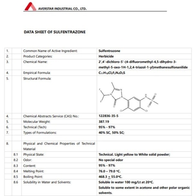 PD No PD20220096 Сулфентразон 95% Технологический гербицид для оптимальной ликвидации сорняков
