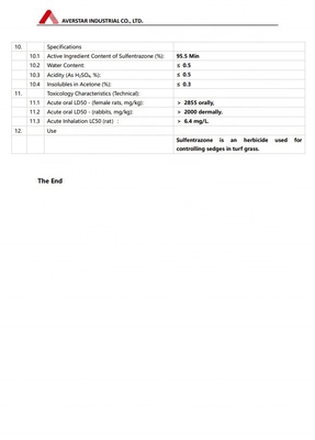 PD No PD20220096 Сулфентразон 95% Технологический гербицид для оптимальной ликвидации сорняков